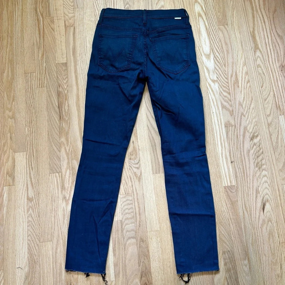 MOTHER High Waist Looker Ankle Fray Stretch Dark Wash Slim Jeans Untouched - Picture 11 of 13